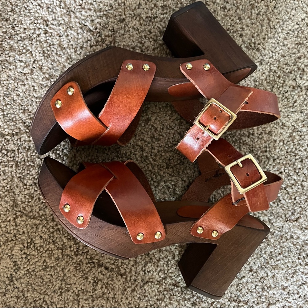 Asos 70s Wooden Leather Heels
